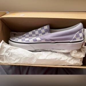 I’m selling these lavender Vans Slip-Ons.